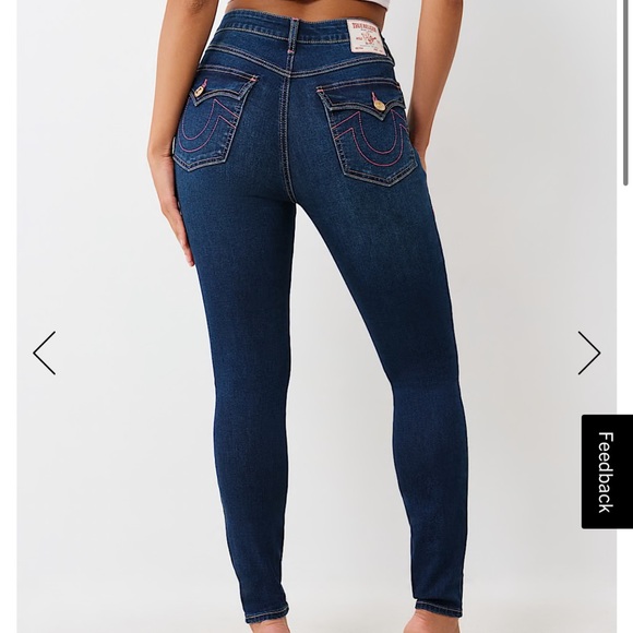 True Religion Halle High Rise Skinny Jeans with Signature Stitching - Picture 8 of 8